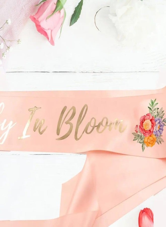 PATICARRY HAPPYLAND Baby in Bloom Peach Sash & Wrist Corsage - Floral Baby Shower Decor for Mom to Be - Elegant Maternity Accessory with Boho Touch - New Mom Gifts for Gender Reveal Party - Image 4